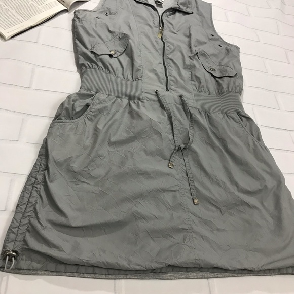 Zenergy Chico’s Jump Suit Romper Dress Nylon Grey - Picture 3 of 8